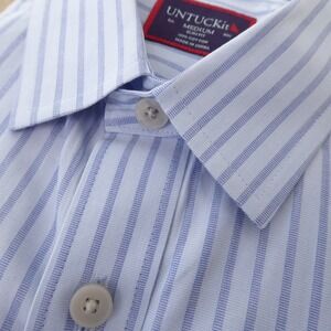 UNTUCKit Blue and White Striped Casual Button Down Shirt 2/$30